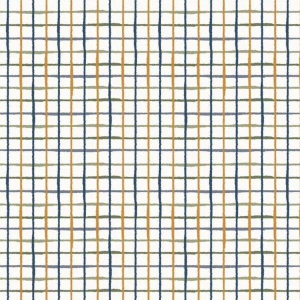 Papel De Parede Bobinex Revoada - Xadrez Aquarela Azul, Milit