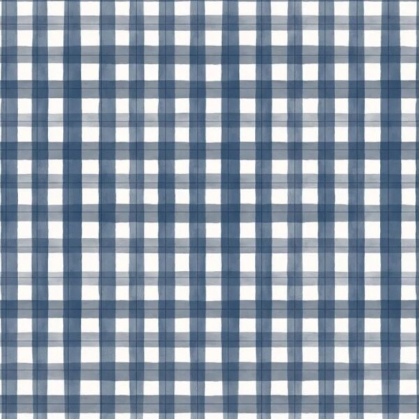 Papel De Parede Bobinex Revoada - Xadrez Picnic Azul Mar 4428