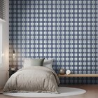 Papel De Parede Bobinex Revoada - Xadrez Quadros Azul Marinho