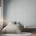 Papel De Parede Bobinex Revoada - Xadrez Quadros Cinza E Azul