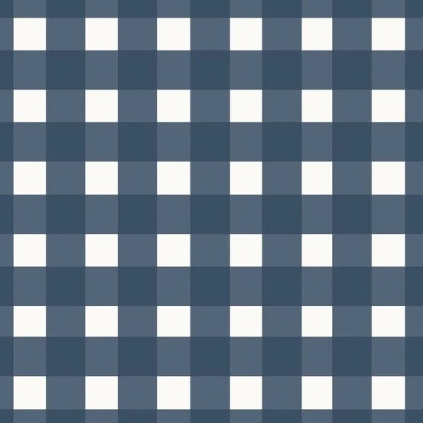 Papel De Parede Bobinex Revoada - Xadrez Vichi Azul Marinho 4