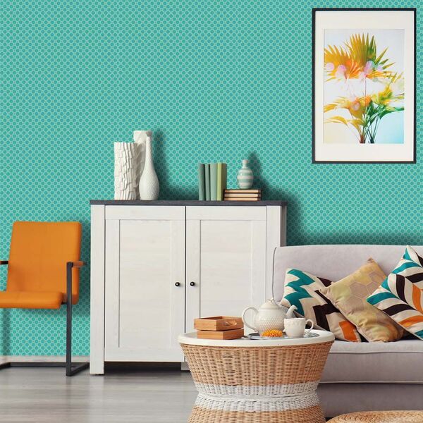 Papel De Parede Bolinhas Retrô - 0 50 X 3 00 Metros