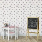 Papel De Parede Borboletas Rosa Lilás Adesivo 2,70x0,57m
