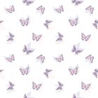 Papel De Parede Borboletas Rosa Lilás Adesivo 2,70x0,57m