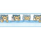 Papel De Parede Border Figuras Azul Ursos L01 8519 Bobinex