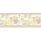 Papel De Parede Border Figuras Verde Lilás Ursos L01 5502 Bob