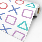 Papel De Parede Botões Playstation Fundo Branco Quarto Gamer