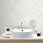 Papel De Parede Branco e Cinza Listrado Nonwoven 4m²