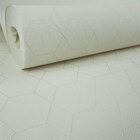 Papel De Parede Branco Geométrico Lavável Texturizado 14m²