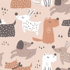 Papel De Parede Cachorros Decoração Escandinava 57x270cm