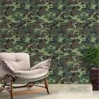 Papel De Parede Camuflagem Verde Militar-60x300cm