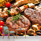 Papel De Parede Carne Churrasco Churrasqueira Sala Adesivo -