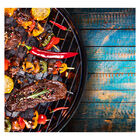 Papel De Parede Carne Churrasco Madeira Sala Painel - 187pcp
