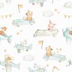 Papel De Parede Carrinho Infantil Decorado Aquarela Animais A