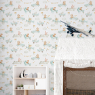 Papel De Parede Carrinho Infantil Decorado Aquarela Animais A