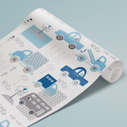 Papel De Parede Carrinhos Azul 59x300cm