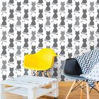 Papel De Parede Cats Gray - 0 50 X 3 00 Metros