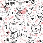 Papel De Parede Cats Ilustra - 0 50 X 3 00 Metros
