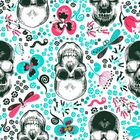 Papel De Parede Caveiras Divertidas - 0 50 X 3 00 Metros