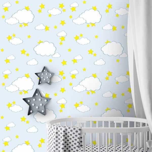 Papel De Parede Céu Estrelado - 0 50 X 2 50 Metros