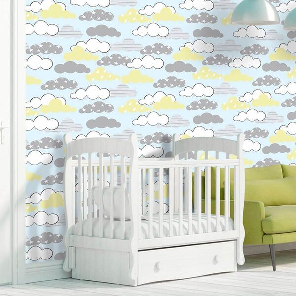 Papel De Parede Céu Nuvens - 0 50 X 2 50 Metros