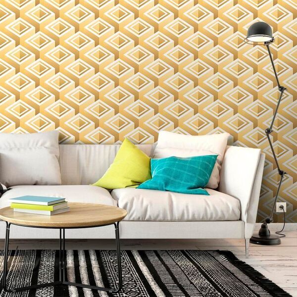 Papel De Parede Charlie Gold 3d - 0 50 X 3 00 Metros