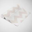 Papel De Parede Chevron Branco E Bege-60x300cm