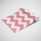 Papel De Parede Chevron Branco E Rosa-60x300cm