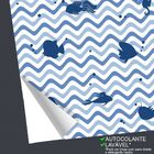 Papel De Parede Chevron Oceano - 0 50 X 3 00 Metros