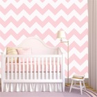 Papel De Parede Chevron Rosa E Branco - 3,00m