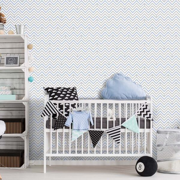 Papel De Parede Chevron Star Boy - 0 50 X 2 50 Metros