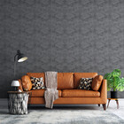 Papel De Parede Cimento Queimado Cinza Escuro 10 Metros