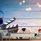 Papel De Parede Cinema Filme Madeira Sala Adesivo - 162pcm