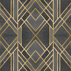 Papel De Parede Cinza E Dourado Moderno