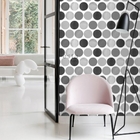 Papel De Parede Cinza E Preto Bolinhas Estilo Poá Quarto 4m²