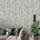 Papel De Parede Cinza Geométrico Marrom Cimento Queimado Sala