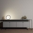 Papel De Parede Cinza Geométrico Nonwoven Textura em Linho 4m²