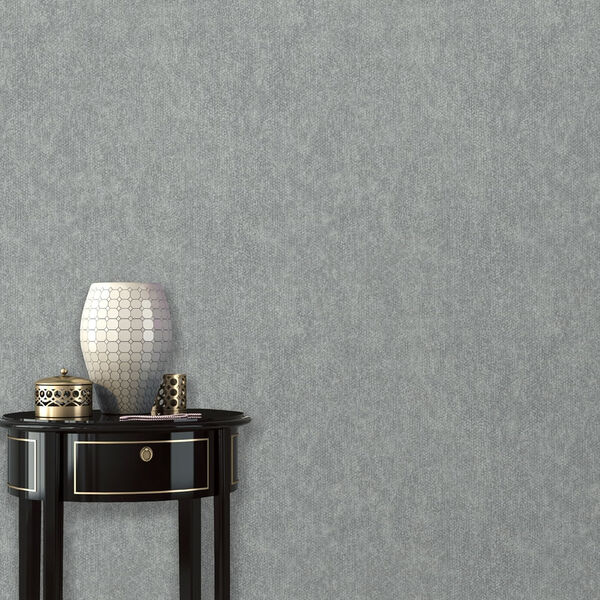 Papel De Parede Cinza Reflets L75329- Rolo Fechado De 0 53cm