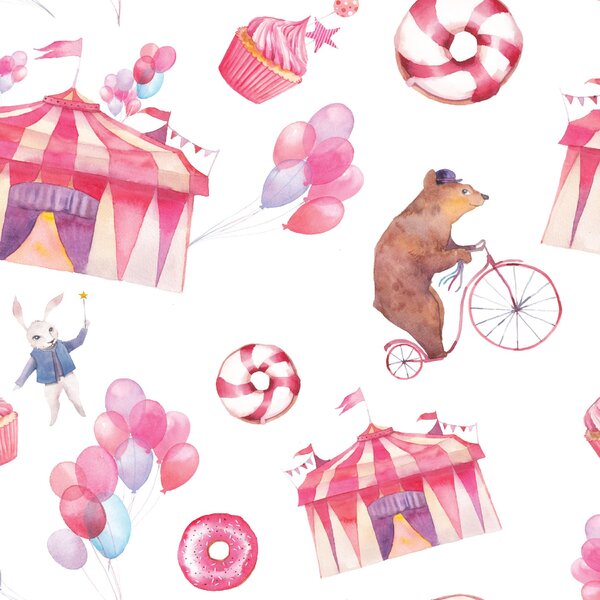 Papel De Parede Circo Infantil Adesivo 2,70x0,57m