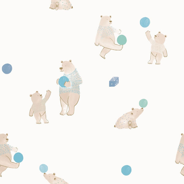 Papel De Parede Coleção Brincar Ursos 3624 - Rolo: 10m X 0,52m