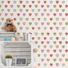 Papel De Parede Colorful Hearts - 0 50 X 2 50 Metros