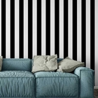 Papel De Parede Com Listras Preta E Branca Com 9 Cm + Kit Apl