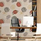 Papel De Parede Contemporâneo Bege E Marrom-60x300cm