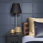 Papel De Parede Cosmopolitan Azul Couro E Costura - Rolo: 10m