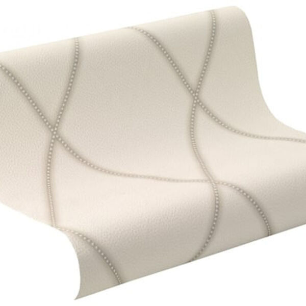 Papel De Parede Cosmopolitan Losango Branco Couro - Rolo: 10m