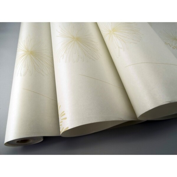 Papel De Parede - Creme Claro Com Detalhes Em Marfim - Rolo C