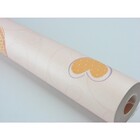 Papel De Parede - Creme Rosado Com Desenhos De Corações - Rol