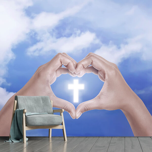 Papel De Parede Cruz Cristo Religião Igreja Fé Sala Painel -