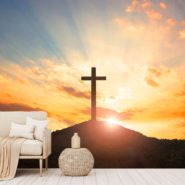 Papel De Parede Cruz Cristo Religião Igreja Fé Sala Painel -