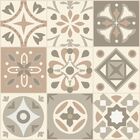 Papel De Parede De Azulejo Hidráulico Bege E Marrom